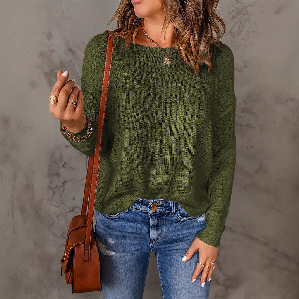 Damen Freizeit-Stricktop mit legerer Passform und feinem Rippenmuster, Größe S