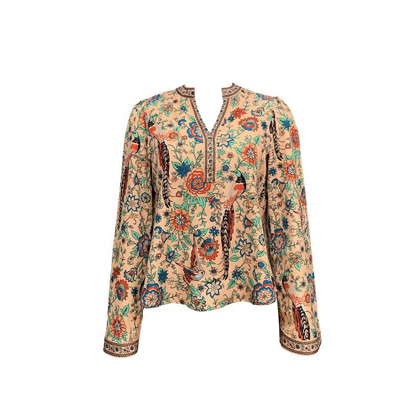 Damenbluse mit Blumenmuster und weiten Ärmeln, Größe