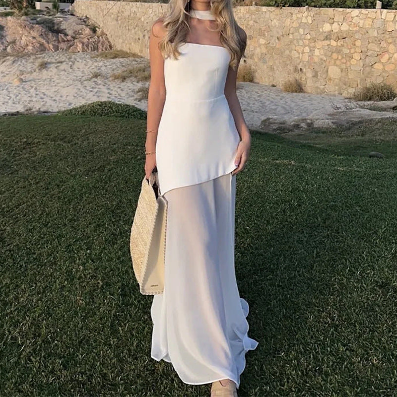 Valenzora | Elegant backless maxi dress with slit