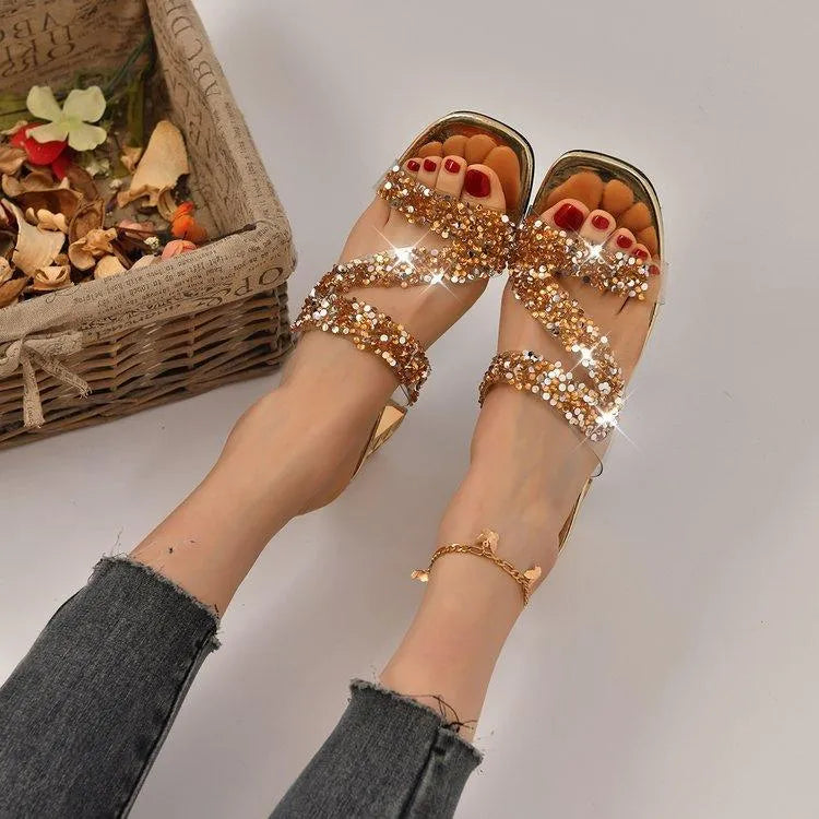 Valenzora | Sandalen mit Absätzen und Pailletten