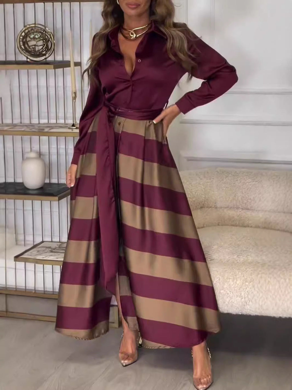 Valenzora | Bound Patchwork Elegant Long Dress