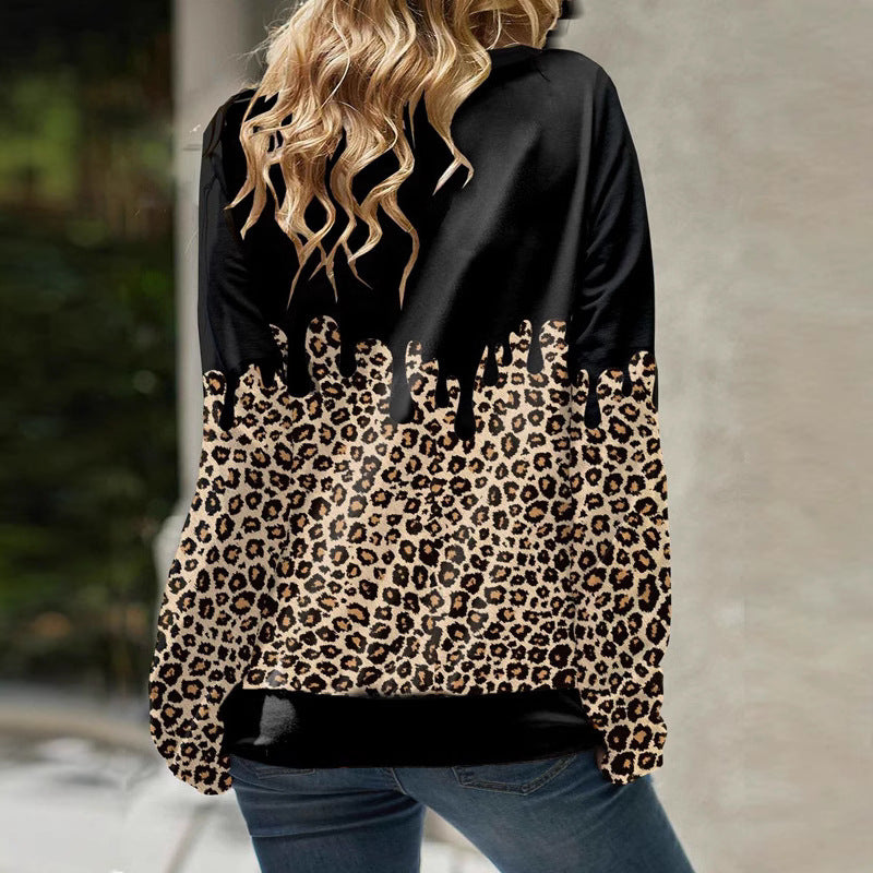 Damen-Hoodie mit trendigem Animal-Print und lässiger Passform, Größe