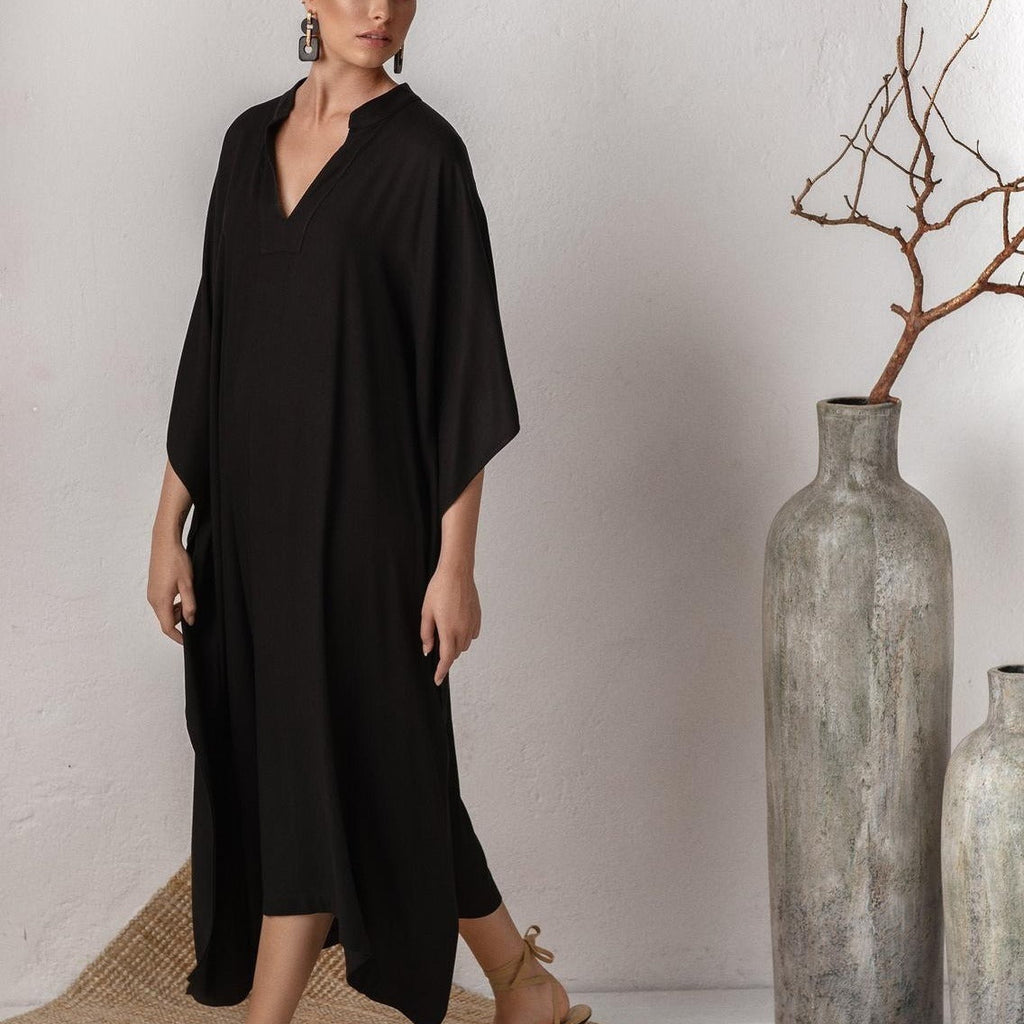 Women's Kaftan with Casual Cut and Elegant V-Neck Drune