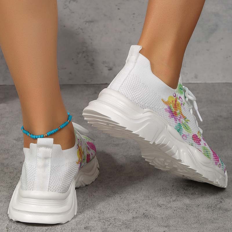 Valenzora | Lässige Sneaker mit Blumenmuster