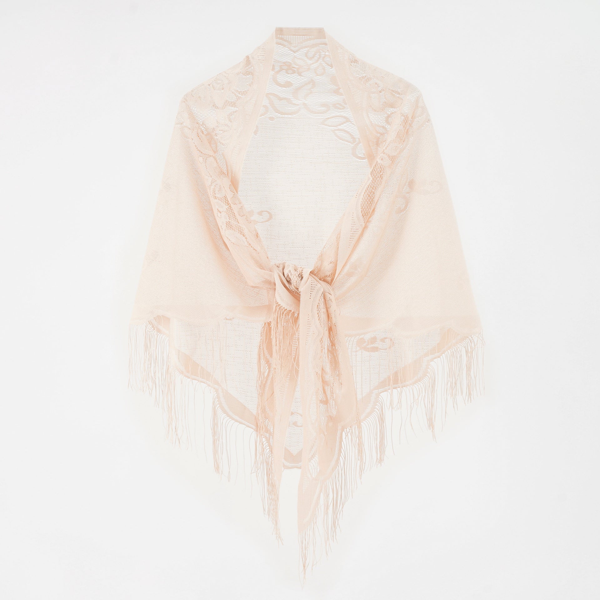 Elegantes Chiffon-Tuch für Damen mit kunstvollen Fransen, Größe