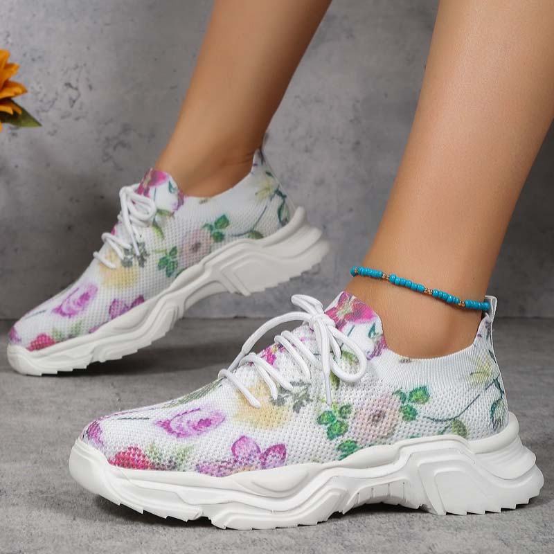 Valenzora | Wide Floral Pattern Sneakers for Women