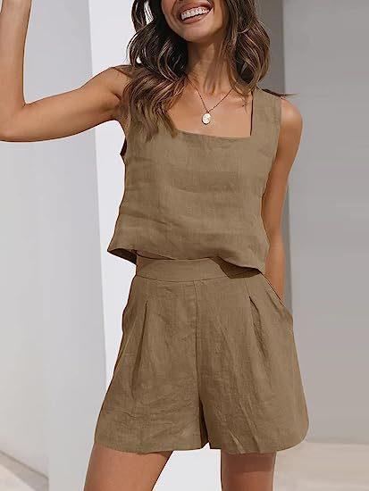Damen Leichte Sommerbluse und Shorts-Set, Größe