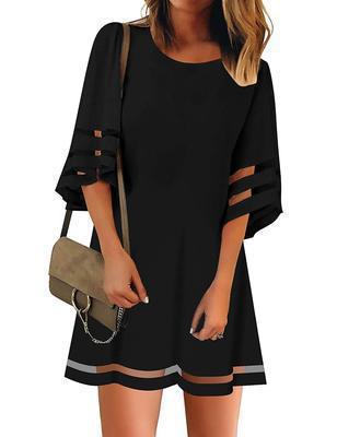 Women's casual dress with fashionable, airy sleeve openings Drune