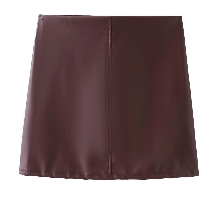 Damen Kunstleder Hemdbluse Größe