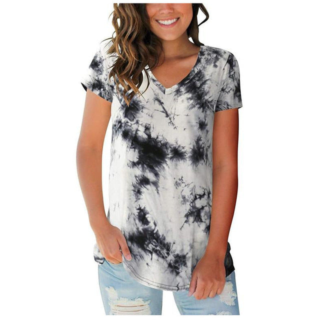 Valenzora | Batik-T-Shirt mit kurzen Ärmeln