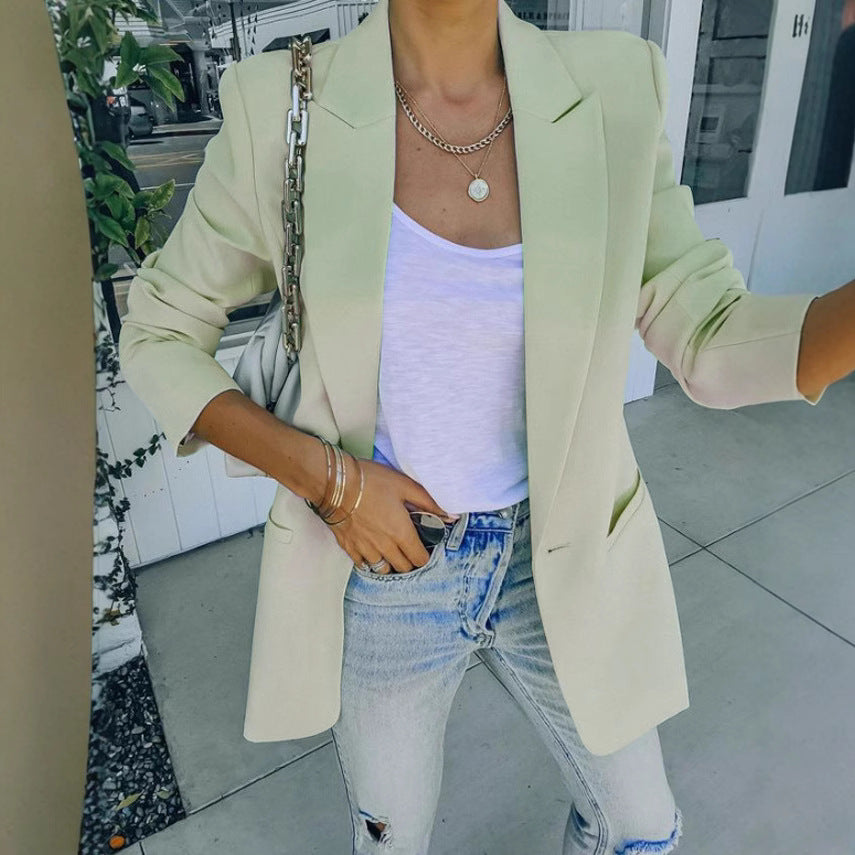 Eleganter Oversized-Blazer für Damen mit strukturiertem Schnitt und lässigen Details, Größe S