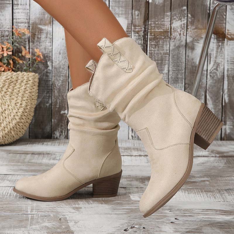 Valenzora | Vintage Boots with Chunky Heel