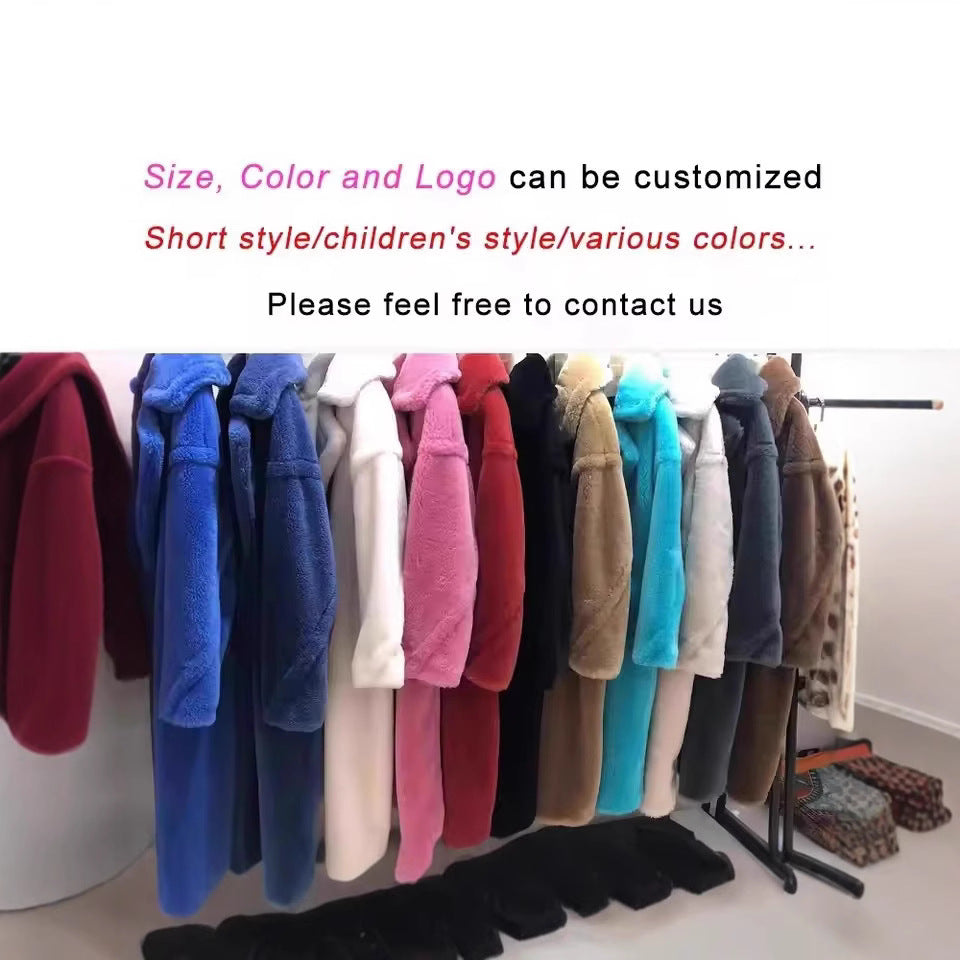 Women's fleece coat with double button placket and trendy cut, size S