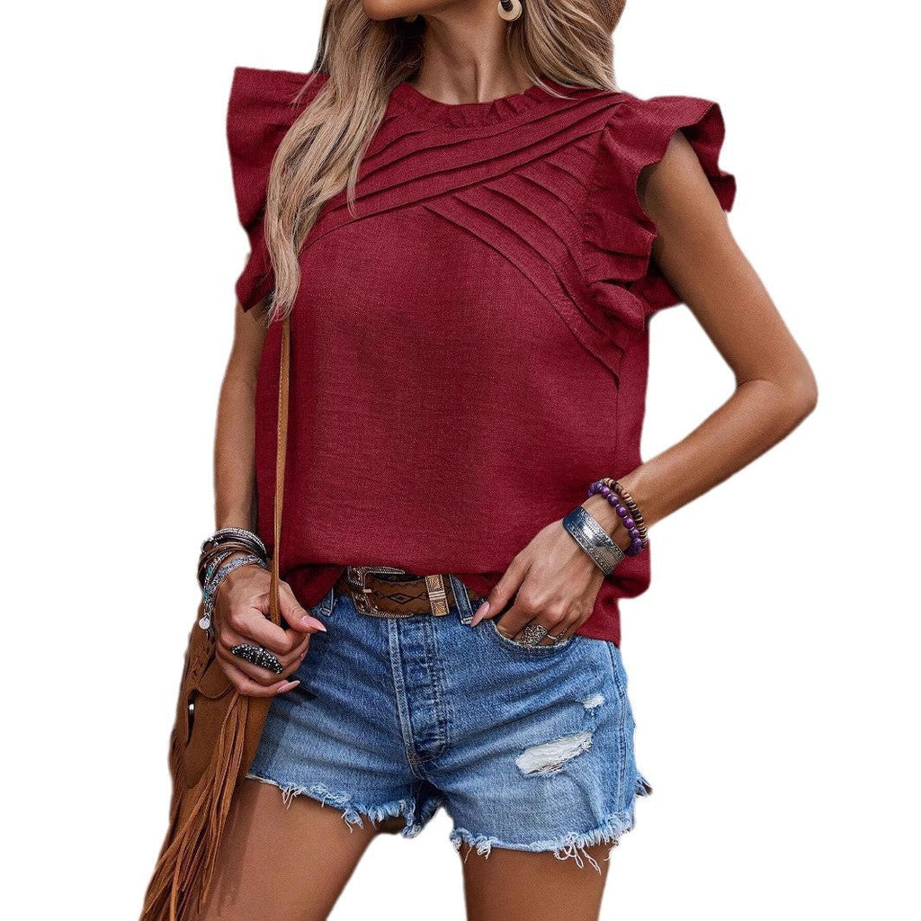 Damen Bluse aus leichtem Material mit Rüschen Größe