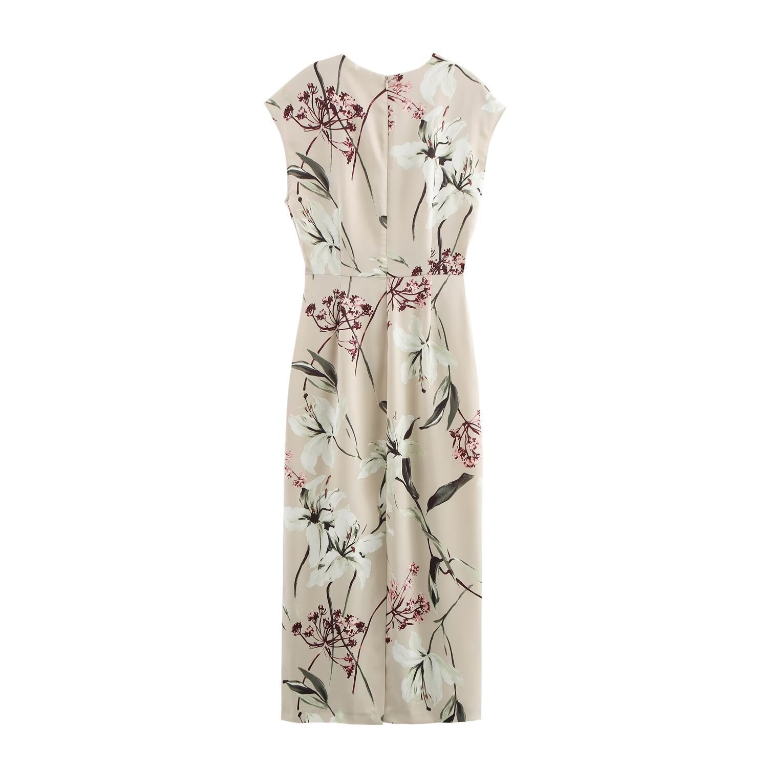 Valenzora | Midikleid mit V-Ausschnitt und strukturiertem Blumenmuster