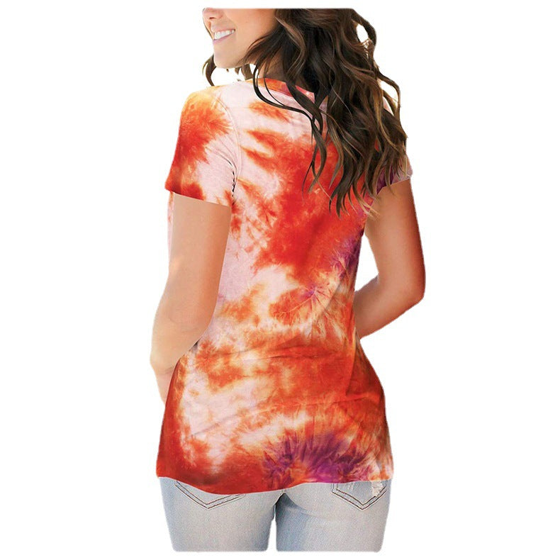 Valenzora | Batik-T-Shirt mit kurzen Ärmeln