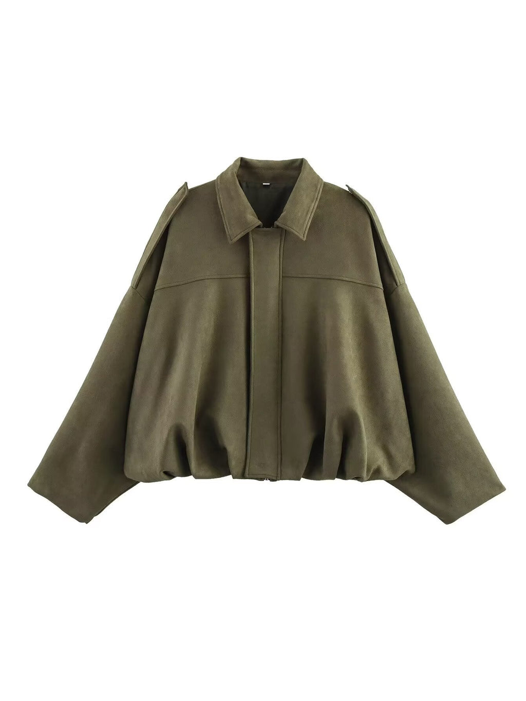 Women's oversized jacket with a relaxed fit and detachable collar, size [size missing]