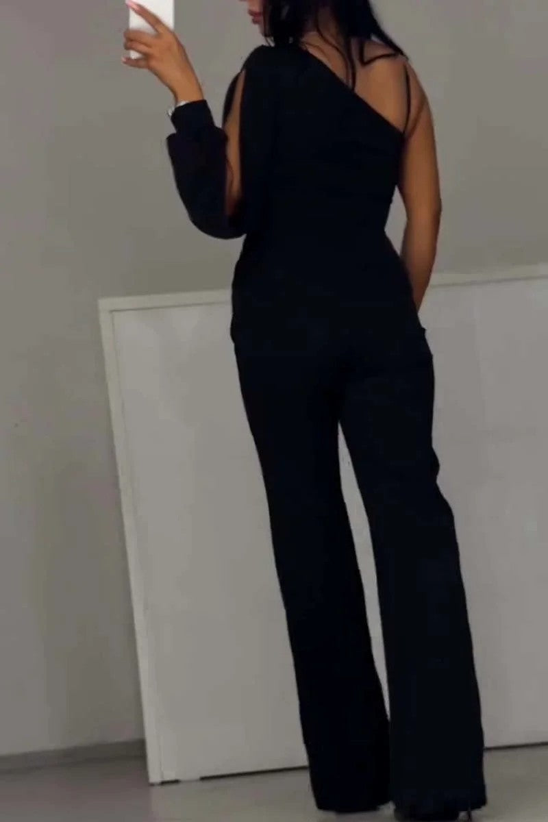 Valenzora | Sexy one-sided high-slit jumpsuit