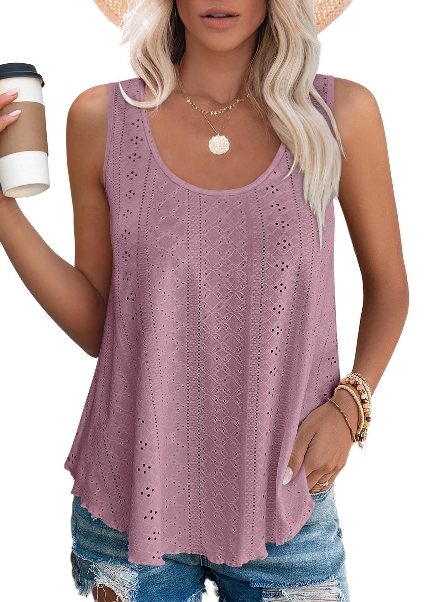 Valenzora | Rundhals, lockeres, ärmelloses Tanktop