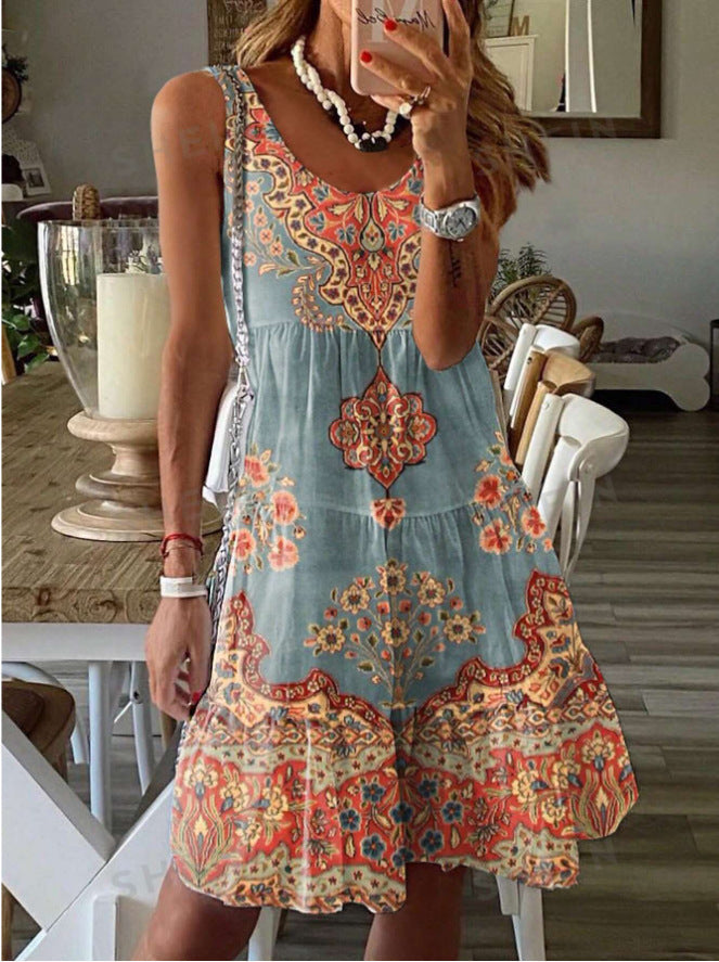 Luftiges Sommerkleid für Damen mit charmantem Print und fließendem Schnitt, Größe S