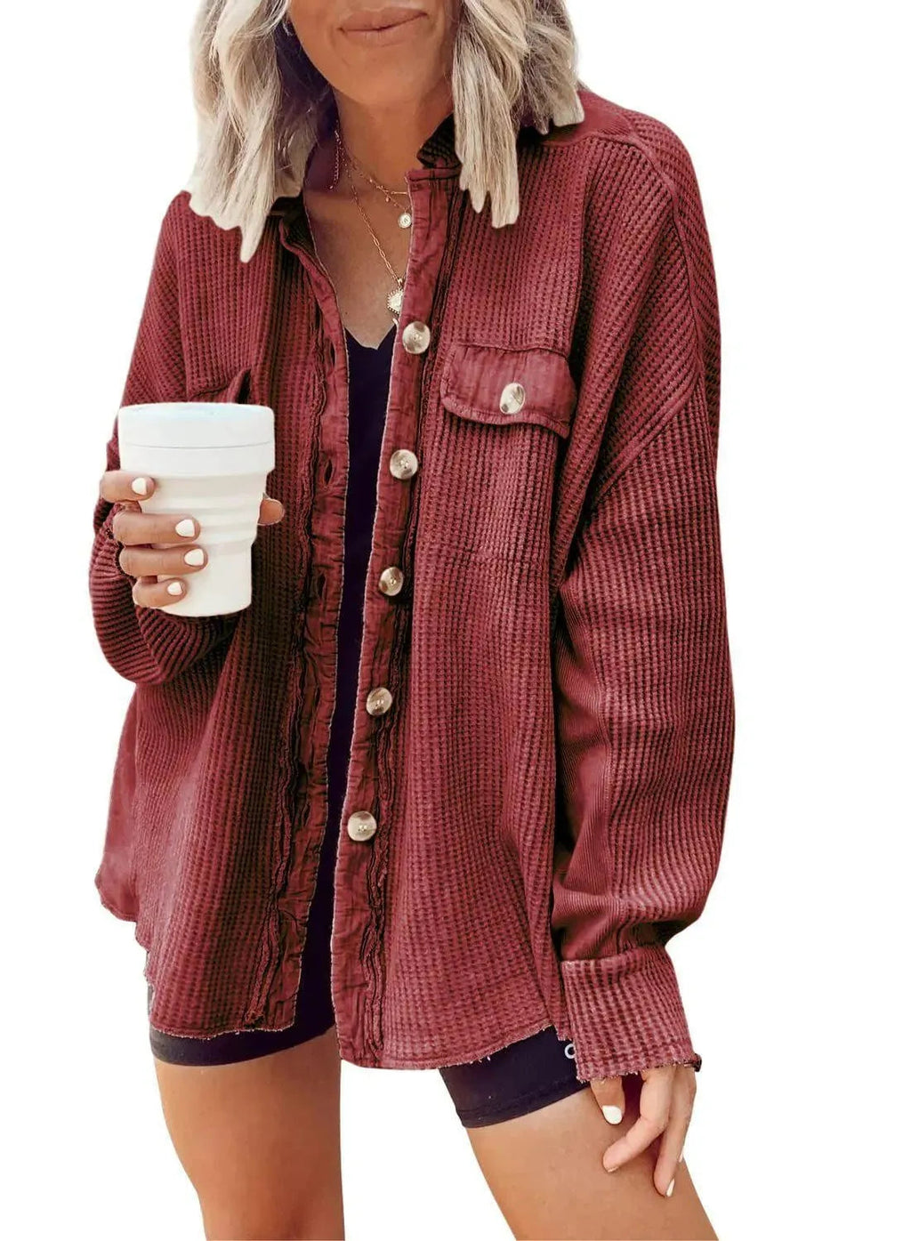 Valenzora | Women's irregular shirt jacket