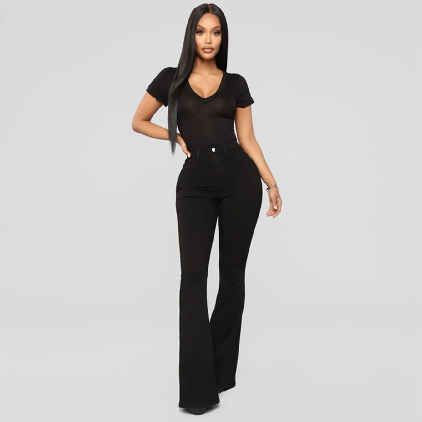 Valenzora | Damen High Waist Demon Jeans mit geradem Bein