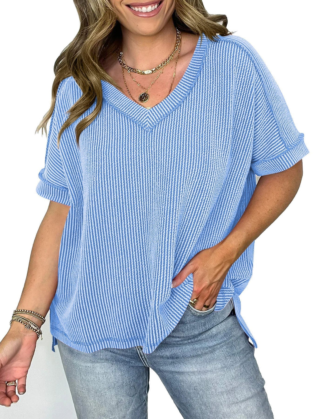 Valenzora | Short-sleeved V-neck top