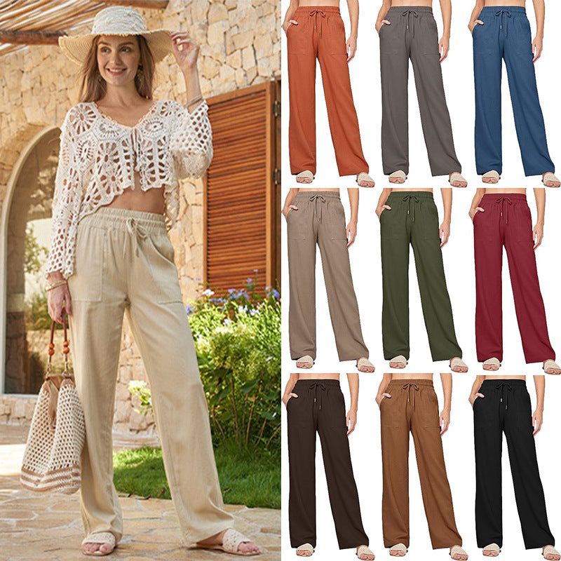 Women's Comfortable Wide Summer Trousers Size