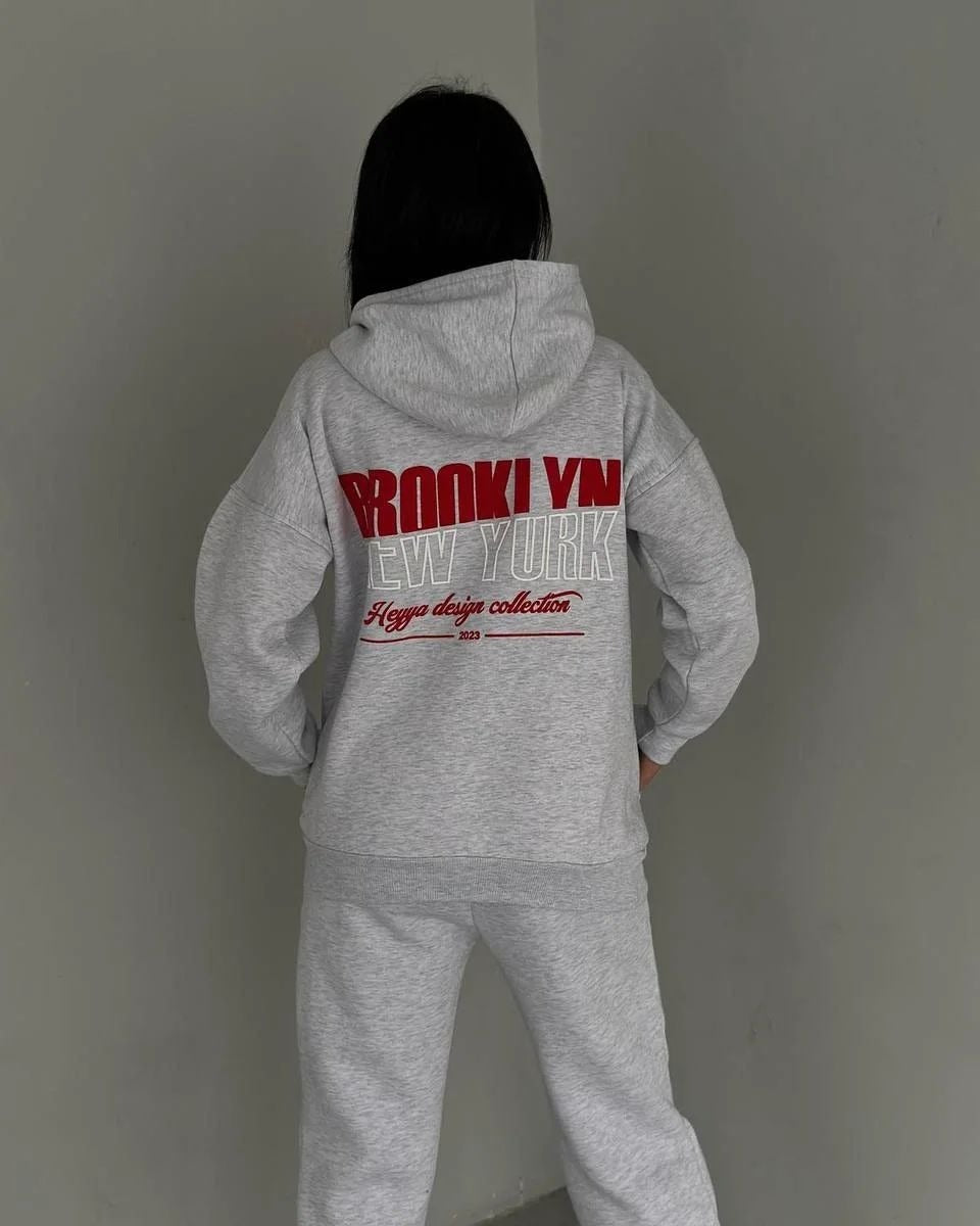 Damen Freizeit-Fleece-Hoodie- und Jogginghosen-Set mit praktischem Kordelzug und hochwertigem Baumwollmischgewebe, Größe [Größe fehlt]