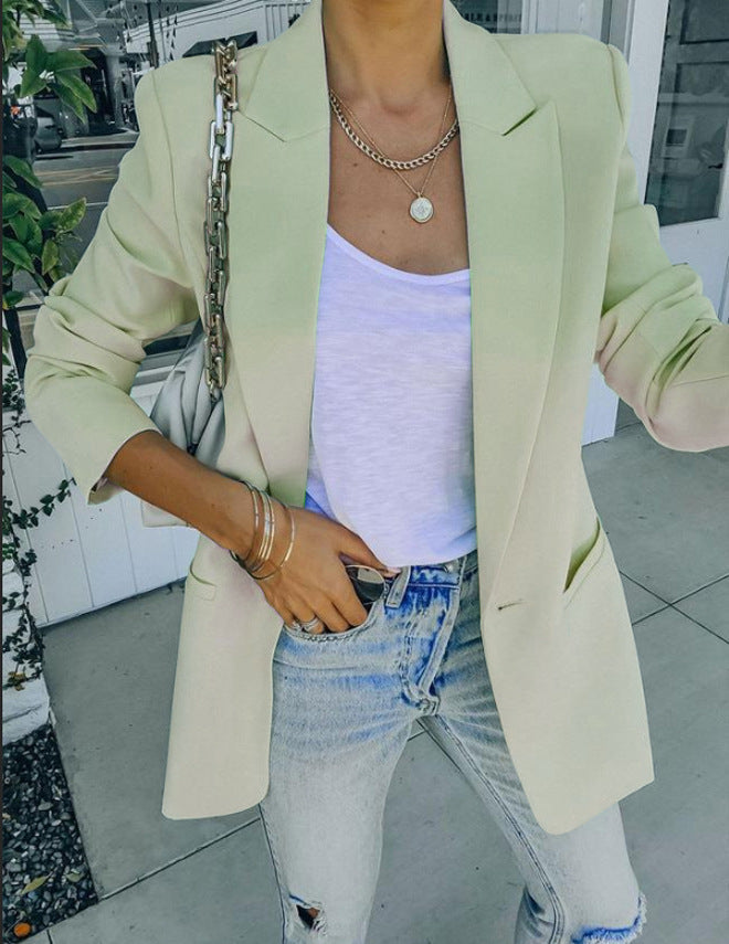 Eleganter Oversized-Blazer für Damen mit strukturiertem Schnitt und lässigen Details, Größe S