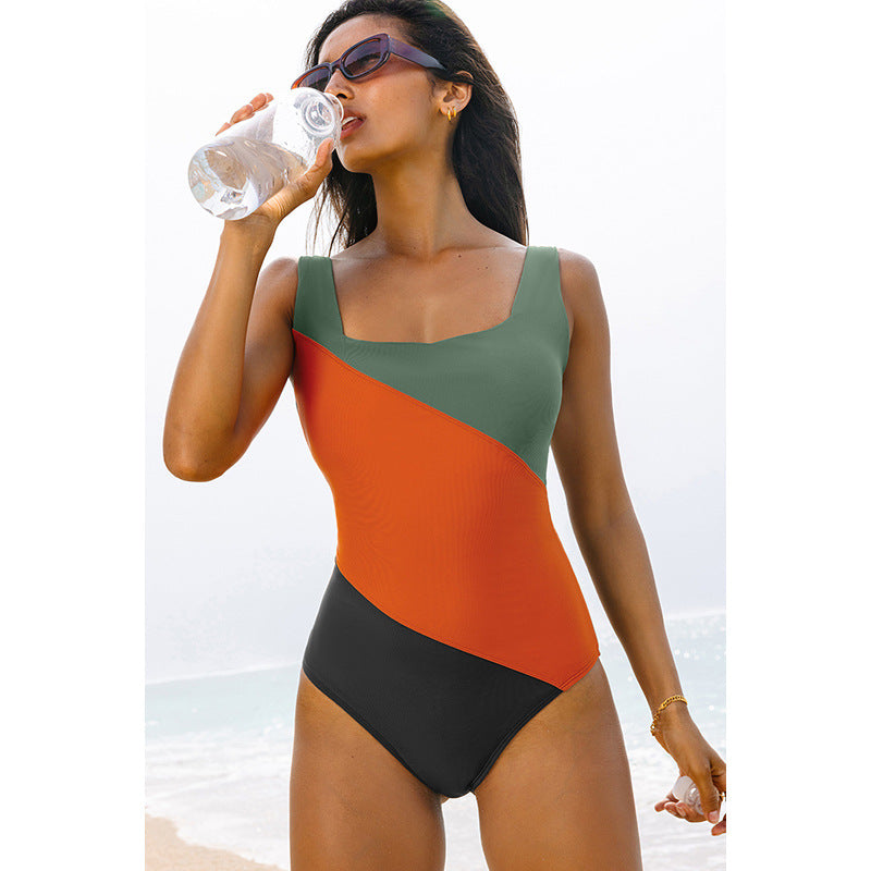Damen-Einteiler mit modernem Colorblock-Design und bequemer Passform, Größe [Größe fehlt]