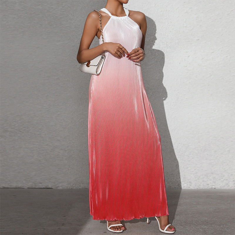 Valenzora | Gradient Spaghetti Strap A-Line Long Dress