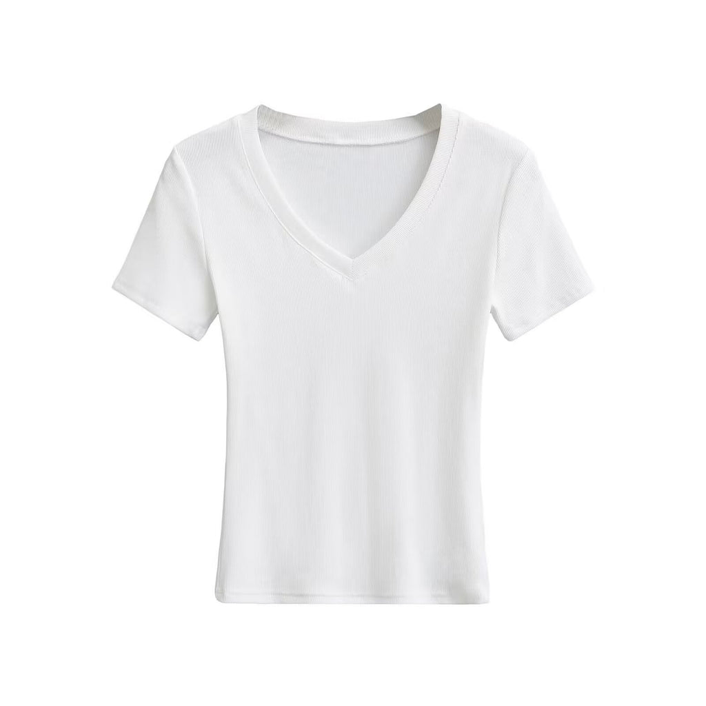 Women's V-neck T-shirt made of high-quality cotton with a comfortable fit, size [size missing]