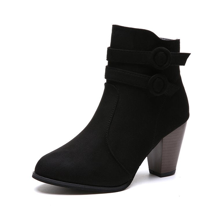 Damen Stiefeletten mit Zierriemen und elegantem Absatz, Größe Valenzora