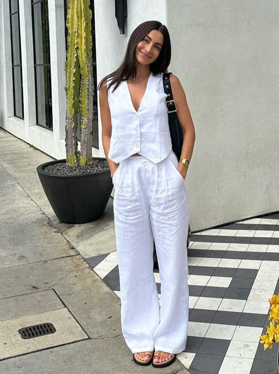 Valenzora | Two-piece sleeveless vest and trousers suit