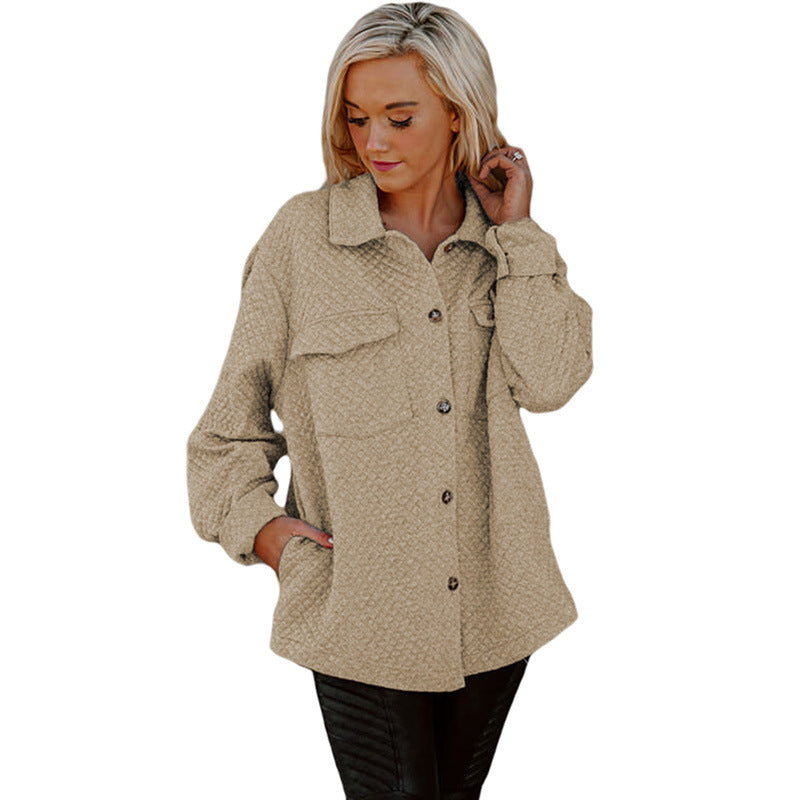 Women's casual jacket with structured design and practical pockets, size S