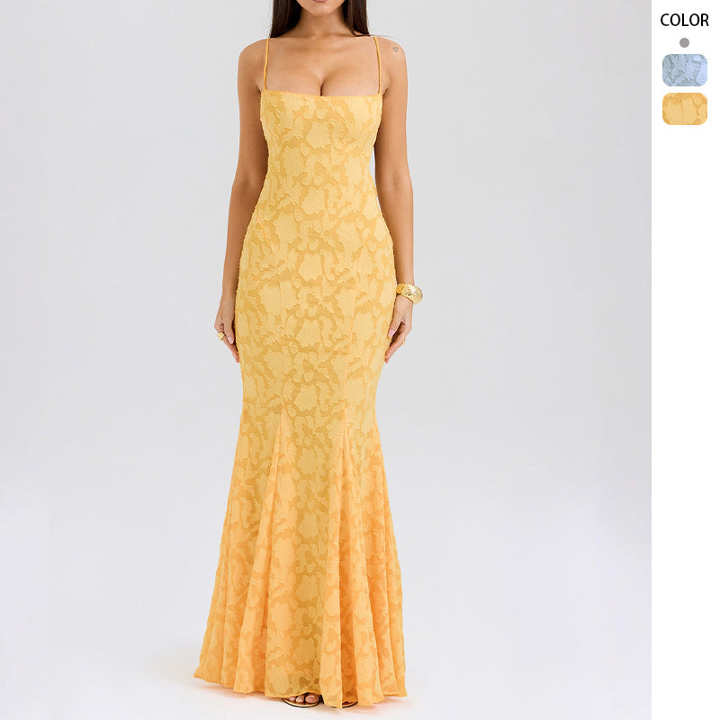 Damen figurbetontes Abendkleid mit luxuriösem Spitzenmuster und elegantem Schnitt, Größe S