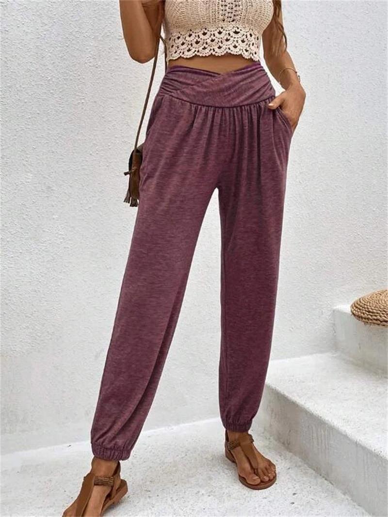 Damen Freizeithose mit hoher Taille und bequemem Gummibund, Größe [Angabe fehlt]
