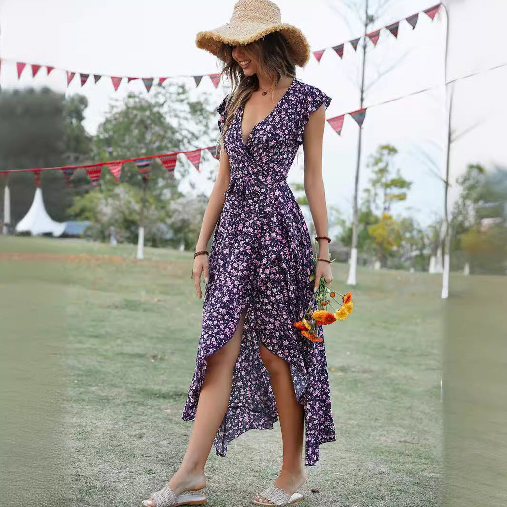 Valenzora | Slim Fit Irregular Hem Maxi Dress