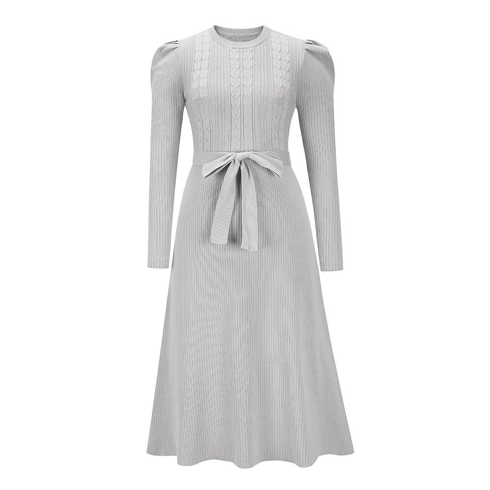 Valenzora - Knitted midi dress with round neckline