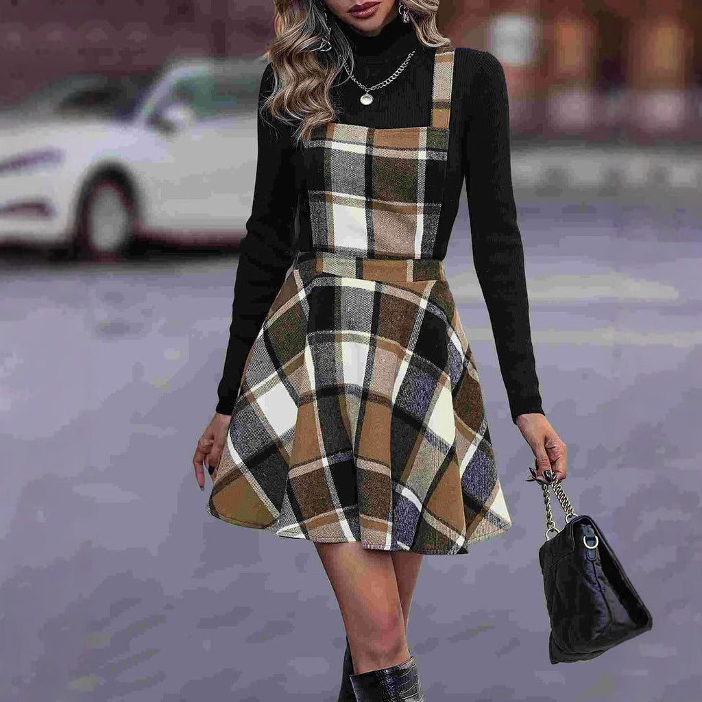 Women's Checkered Pinafore Dress Size