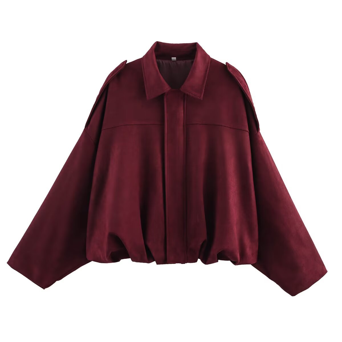 Women's oversized jacket with a relaxed fit and detachable collar, size [size missing]