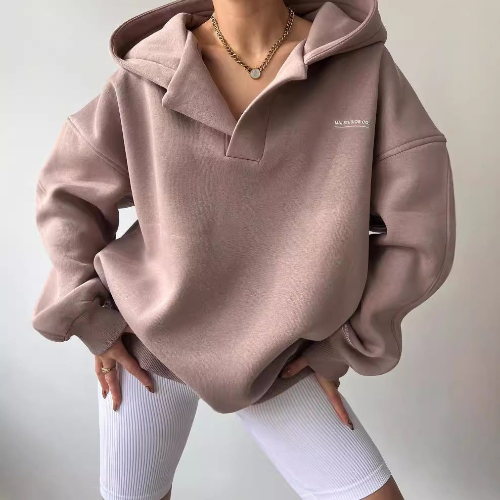 Oversized Hoodie für Damen mit Kängurutasche und bequemer Passform, Größe S