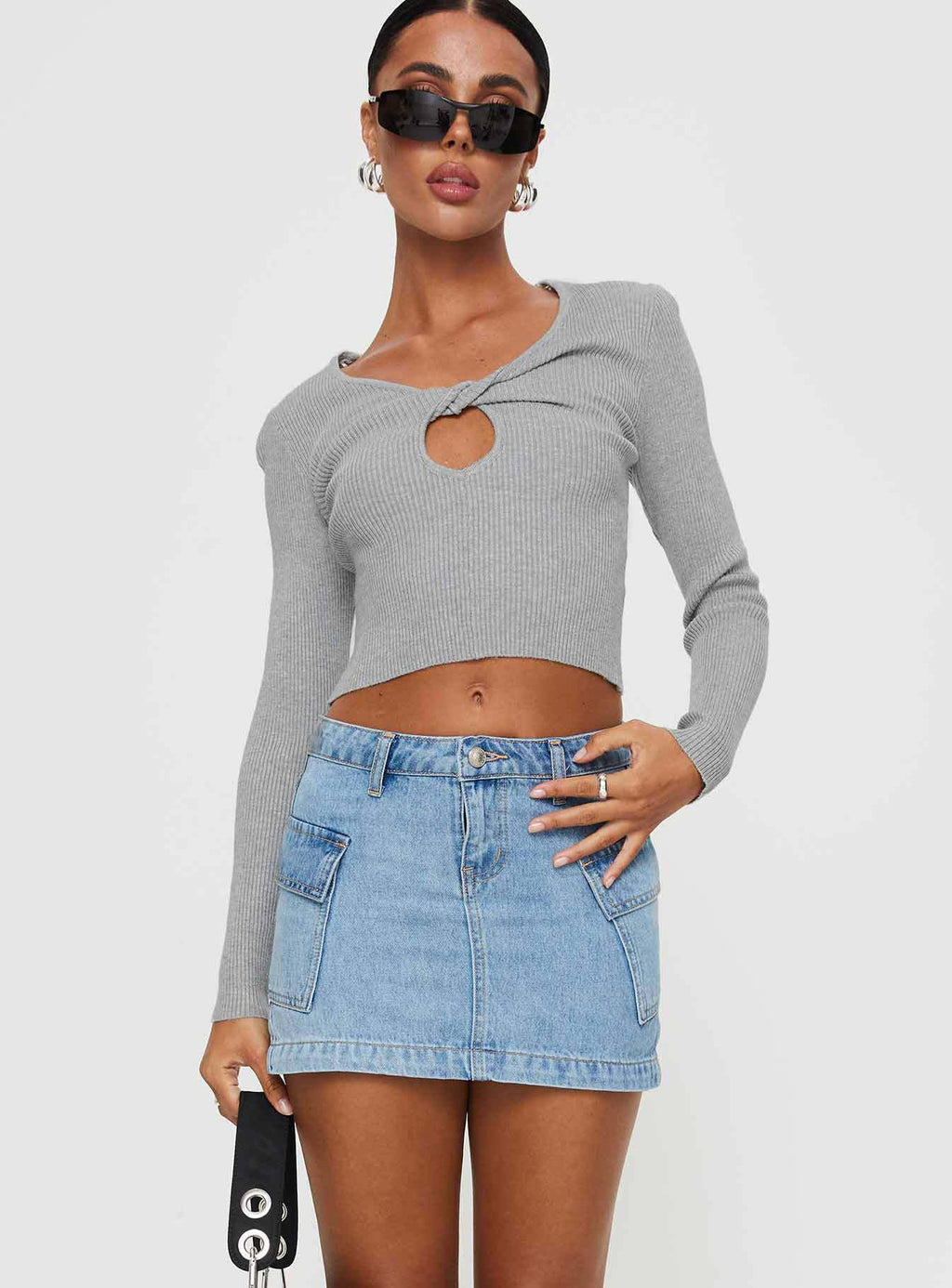 Damen-Jeansrock mit praktischen Taschen und modischem Schnitt, Größe