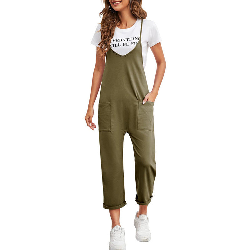 Damen-Jumpsuit in entspannter Passform mit praktischen Taschen und lässigem Schnitt, Größe S