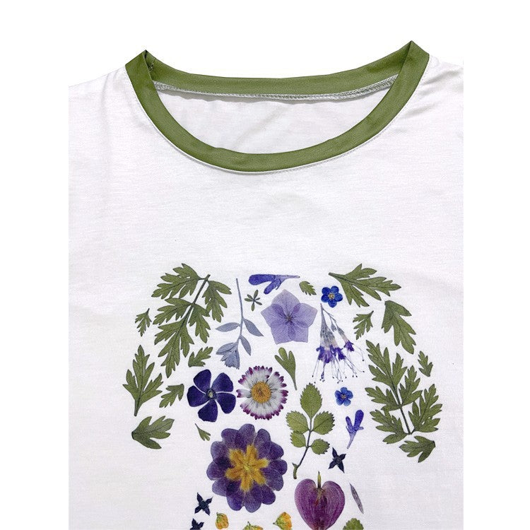 Valenzora | Floral round neck T-shirt