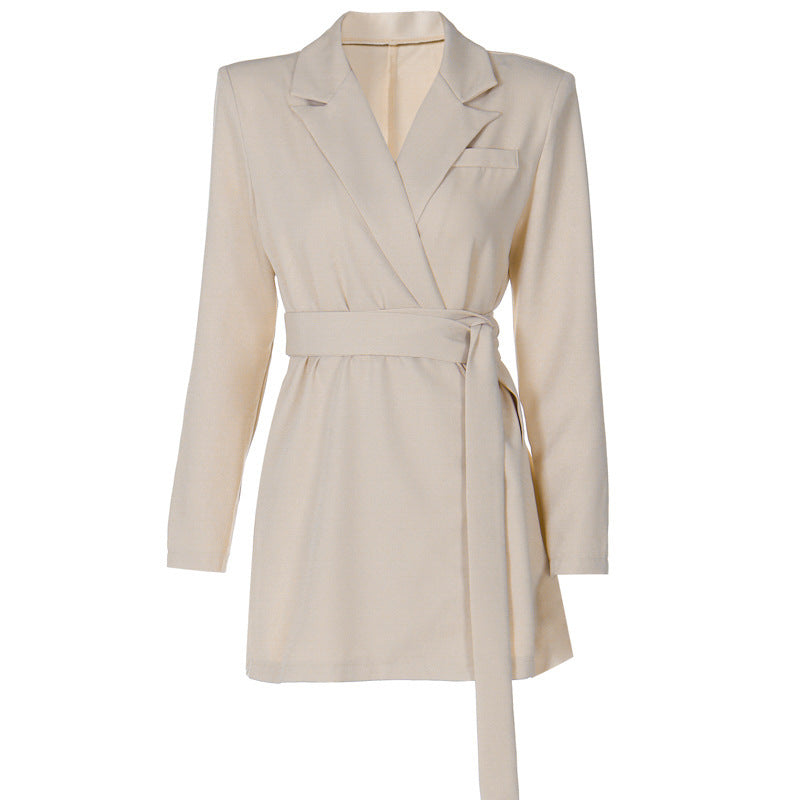 Valenzora | Black blazer dress with V-neck
