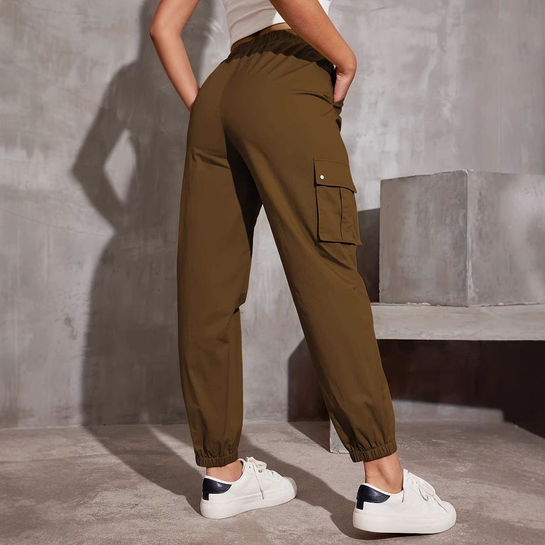 Damen-Cargohose mit elastischem Bund und praktischen Seitentaschen, Größe S