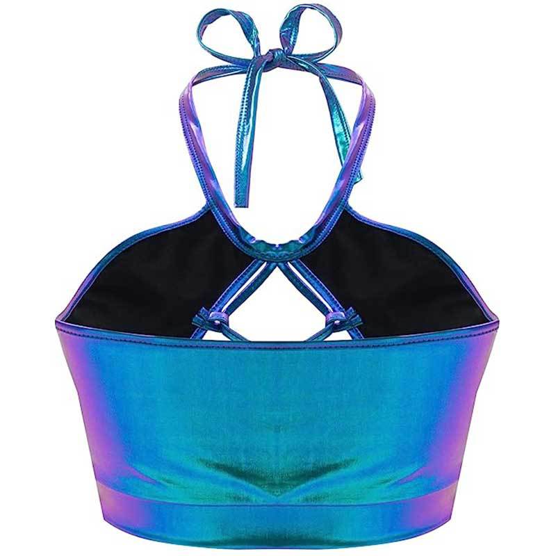 Damen Sport-Bikinioberteil mit einzigartigen Schnittdetails und schimmerndem Finish, Größe Valenzora