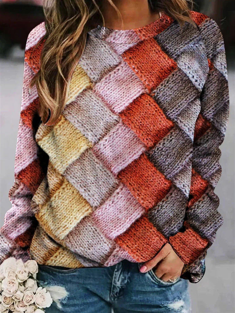Bedruckter Wollpullover